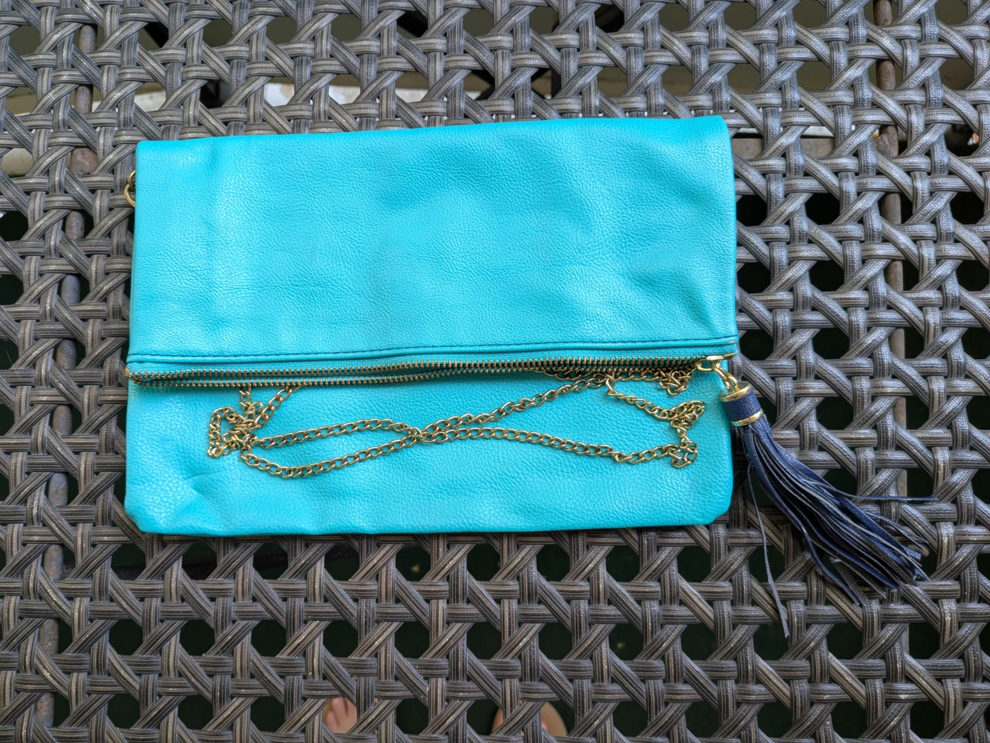 Turquoise Clutch Purse with Tassel PLUS freebie