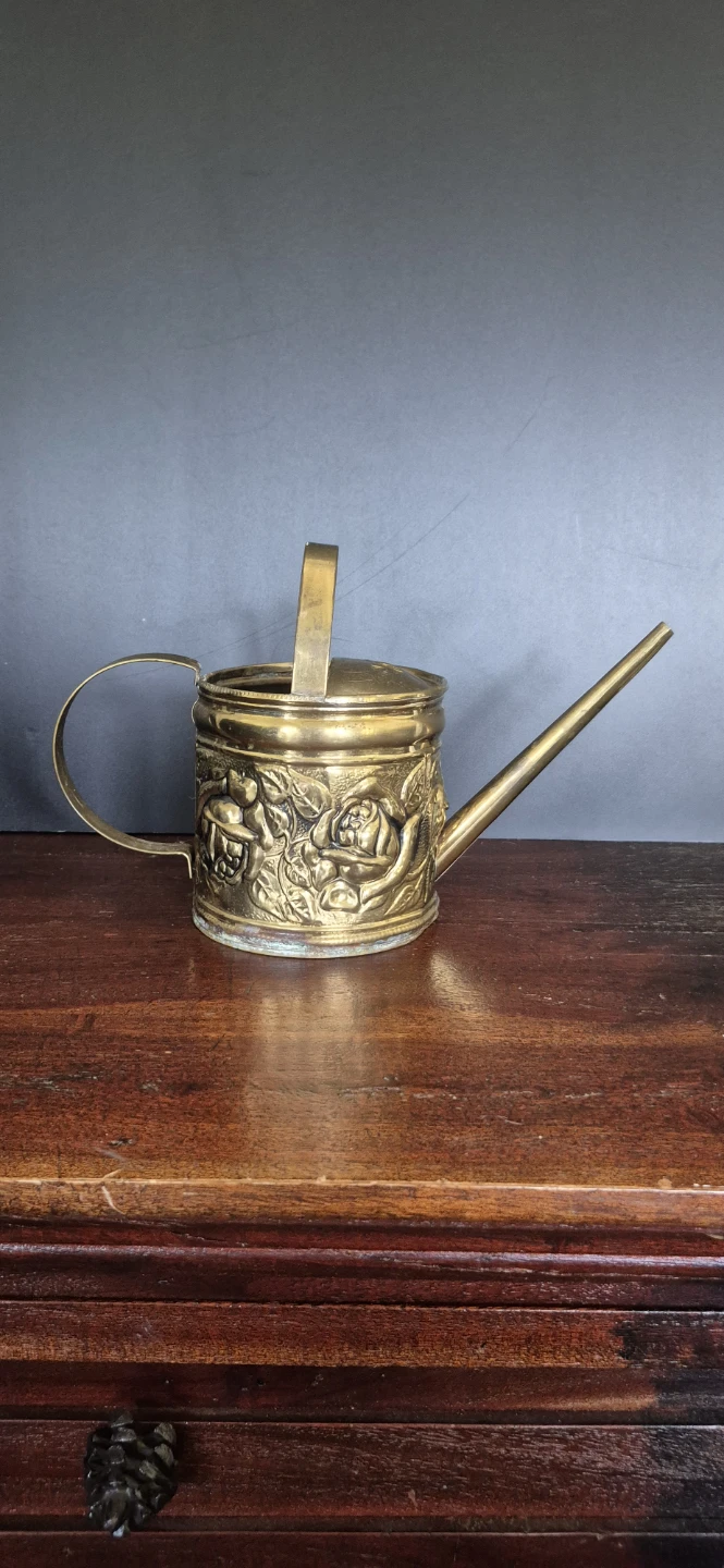 Vintage Brass Embossed Watering Can made in England