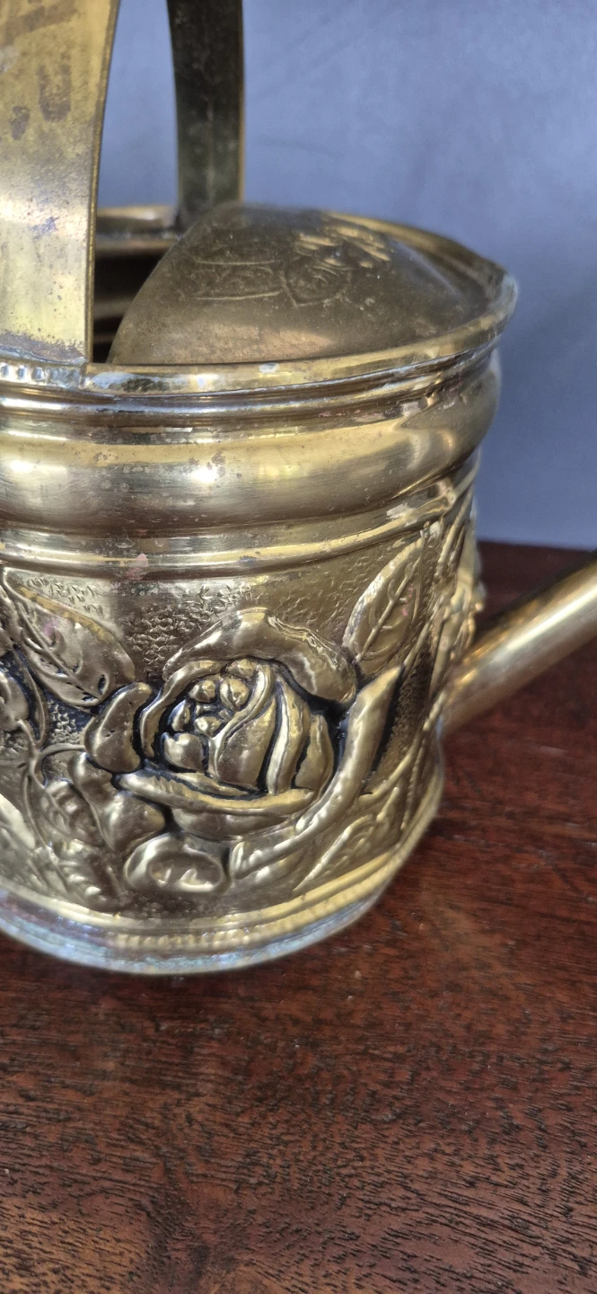 Vintage Brass Embossed Watering Can made in England - photo 2