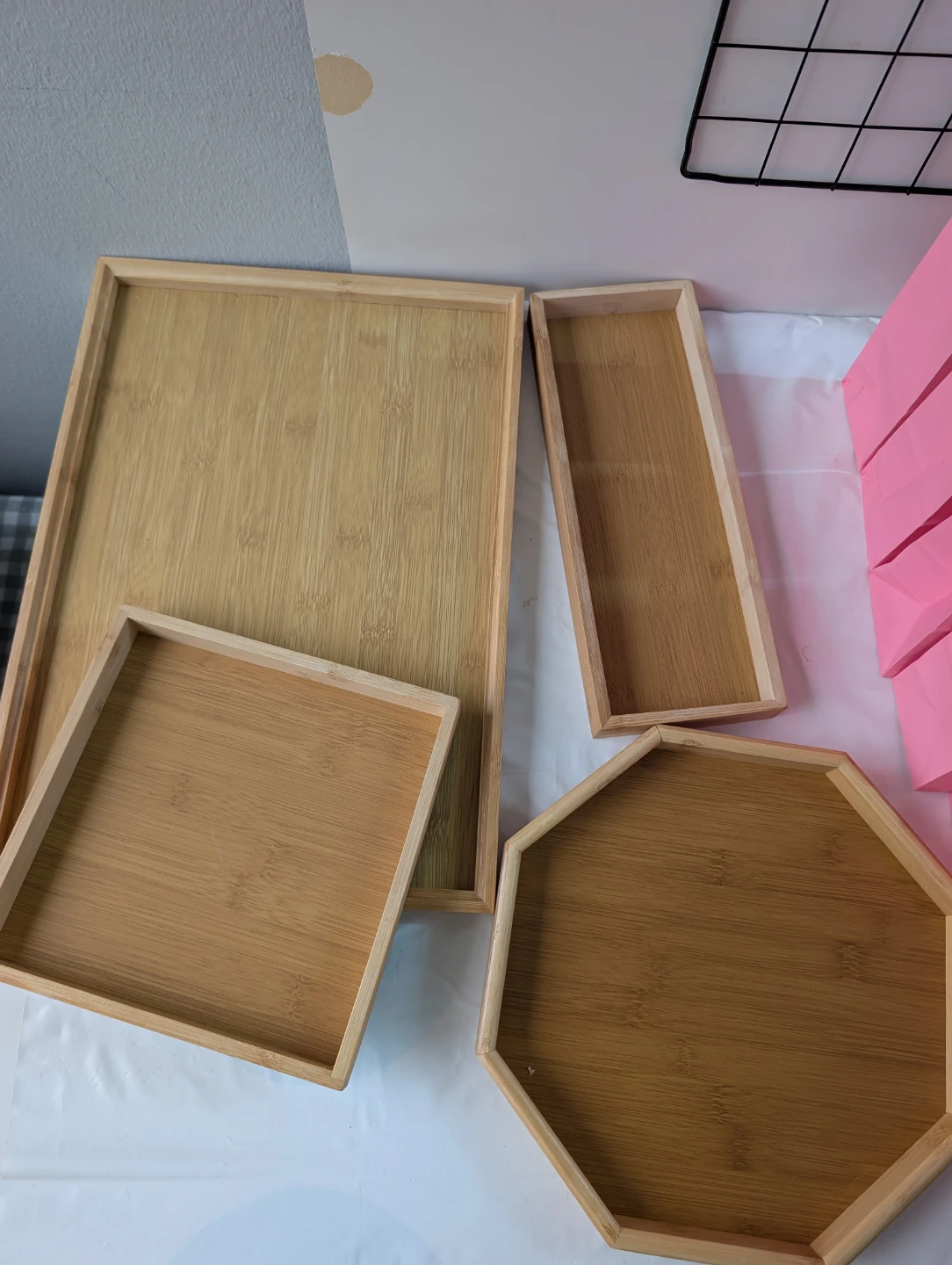 Set of 4 Bamboo Trays