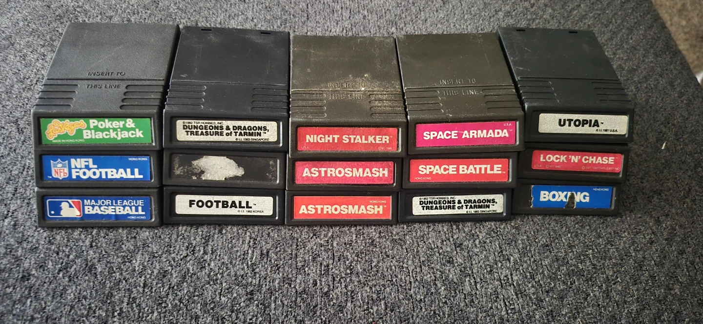 15 Intellivision Game cartridges
