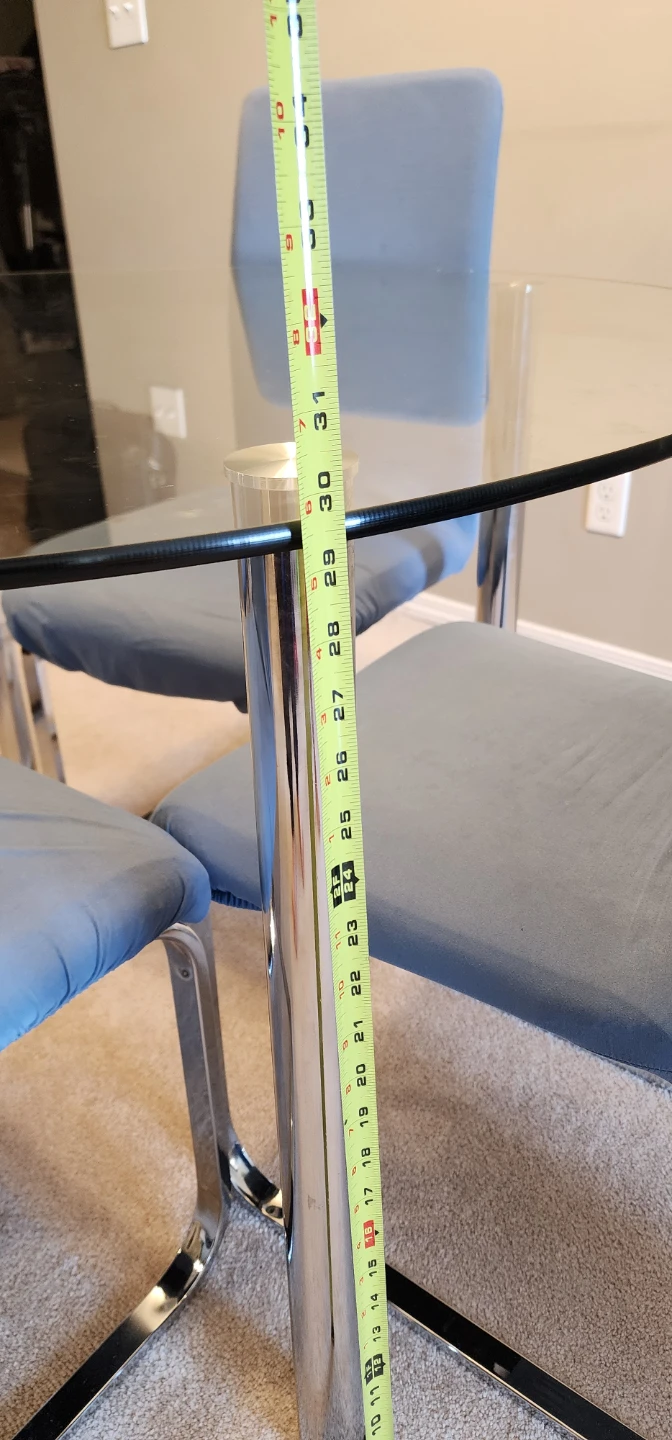 45" Glass Dining Table with 4 ( Free) Chairs - photo 4