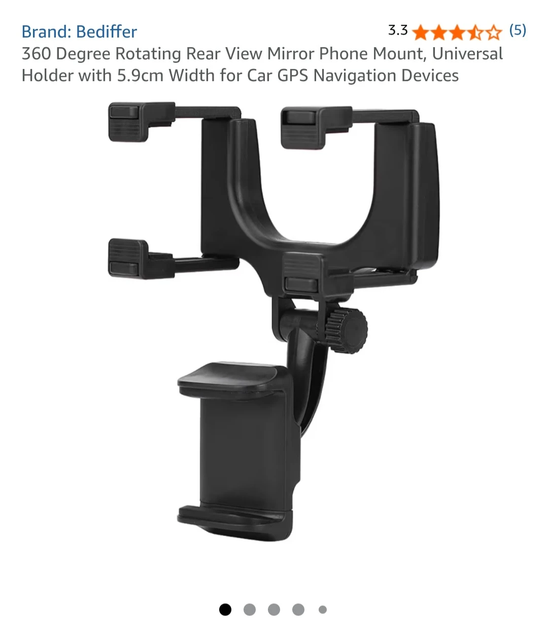 Bediffer 360 Degree Rotating Rear View Mirror Phone Mount - photo 2