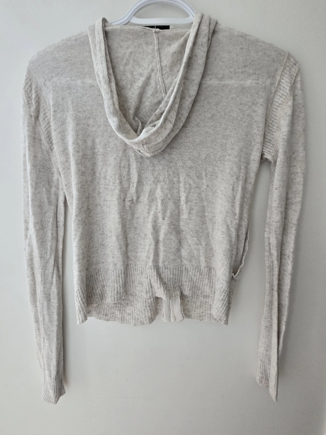 Off White Knit Zip-Up Hoodie - XS - photo 2