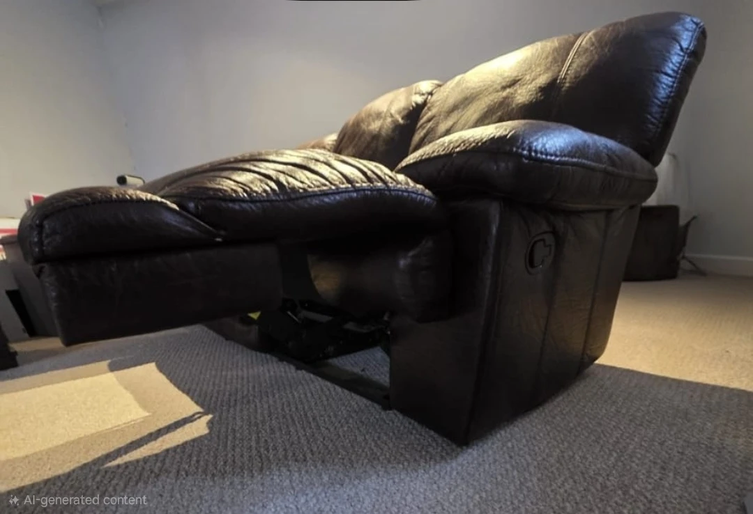 Brown Leather Sofa - photo 4