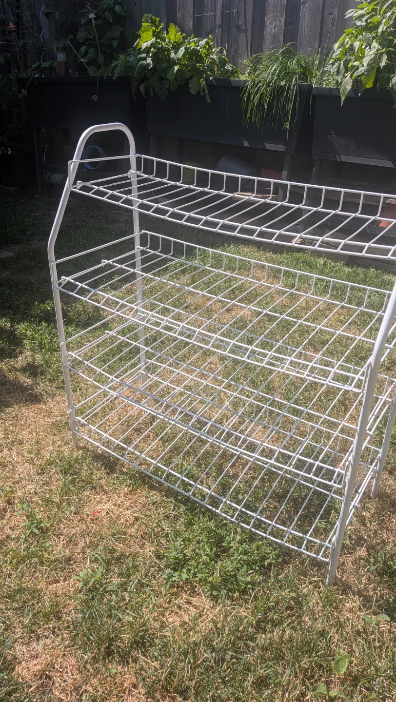 White 4-Tier Wire Shelf Unit shoe rack