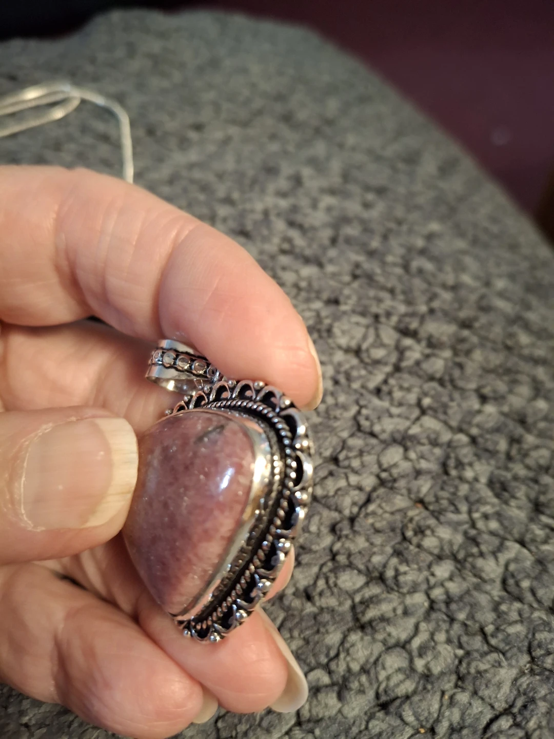 Sterling Silver Pink Agate Necklace - photo 4