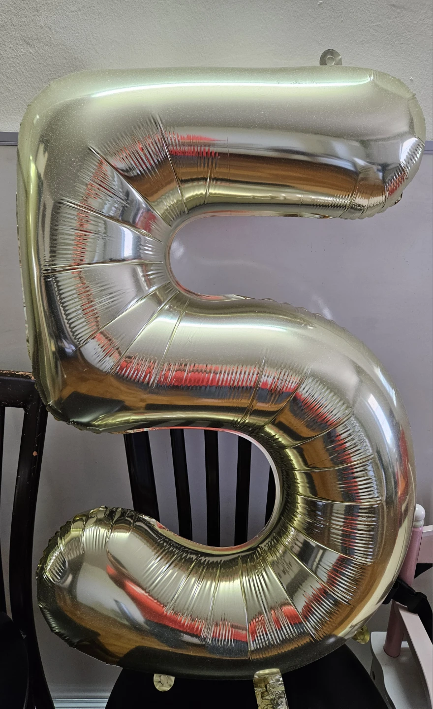 Gold Number 5 Balloon for 5th Birthday