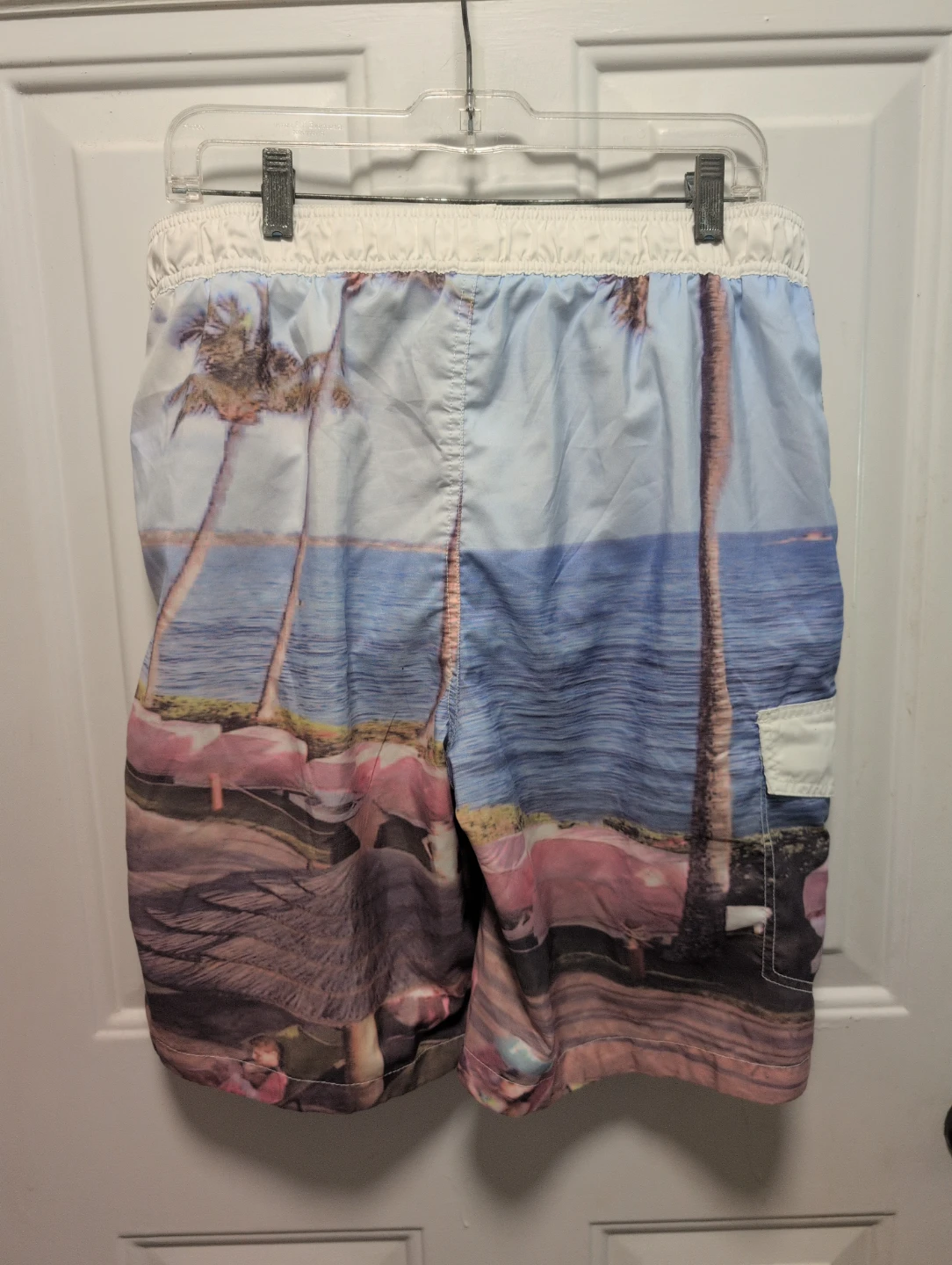 Men's Short Trunks - Tropical Scene Print - photo 5