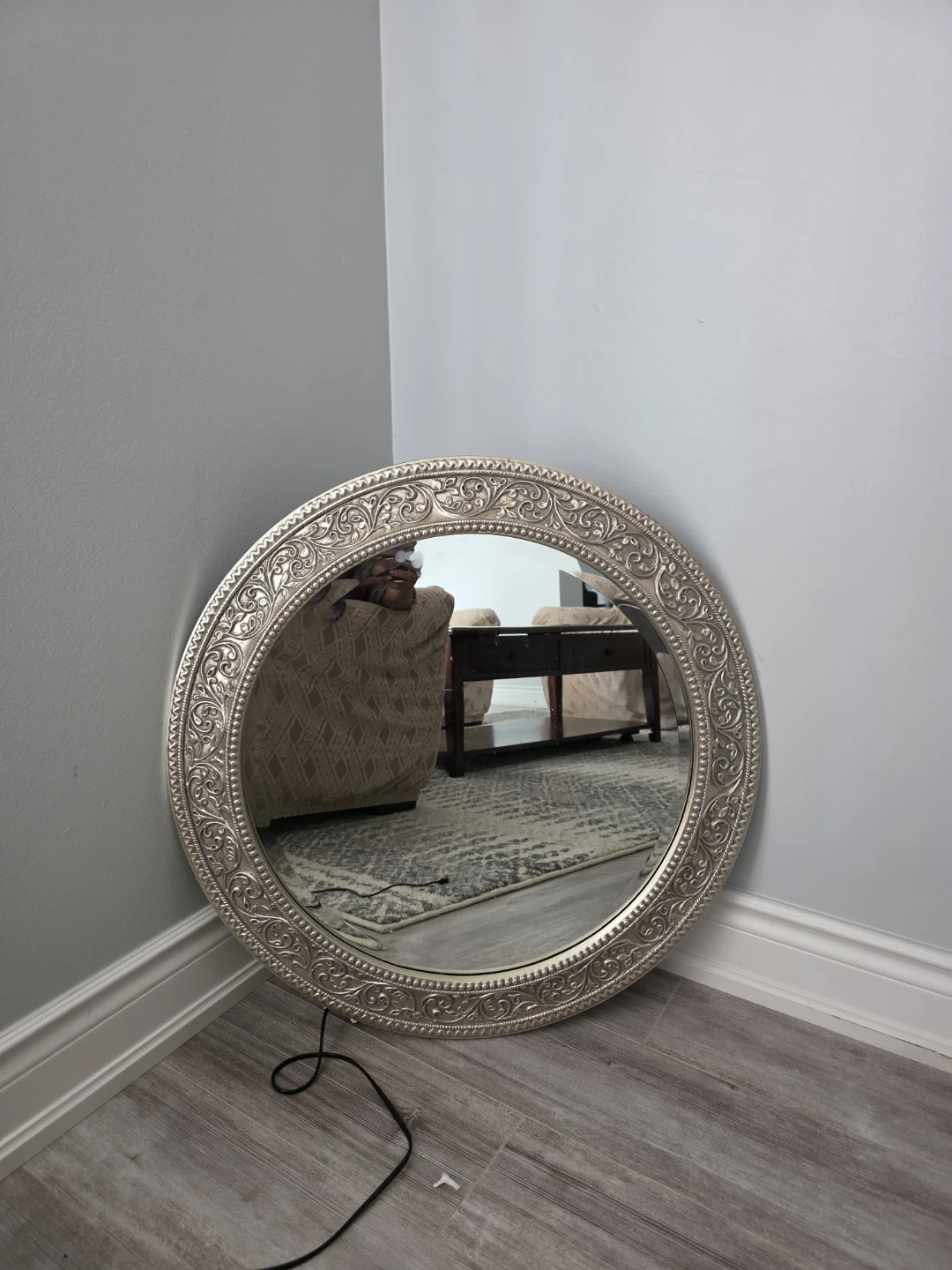 Ornate Round Wall Mirror