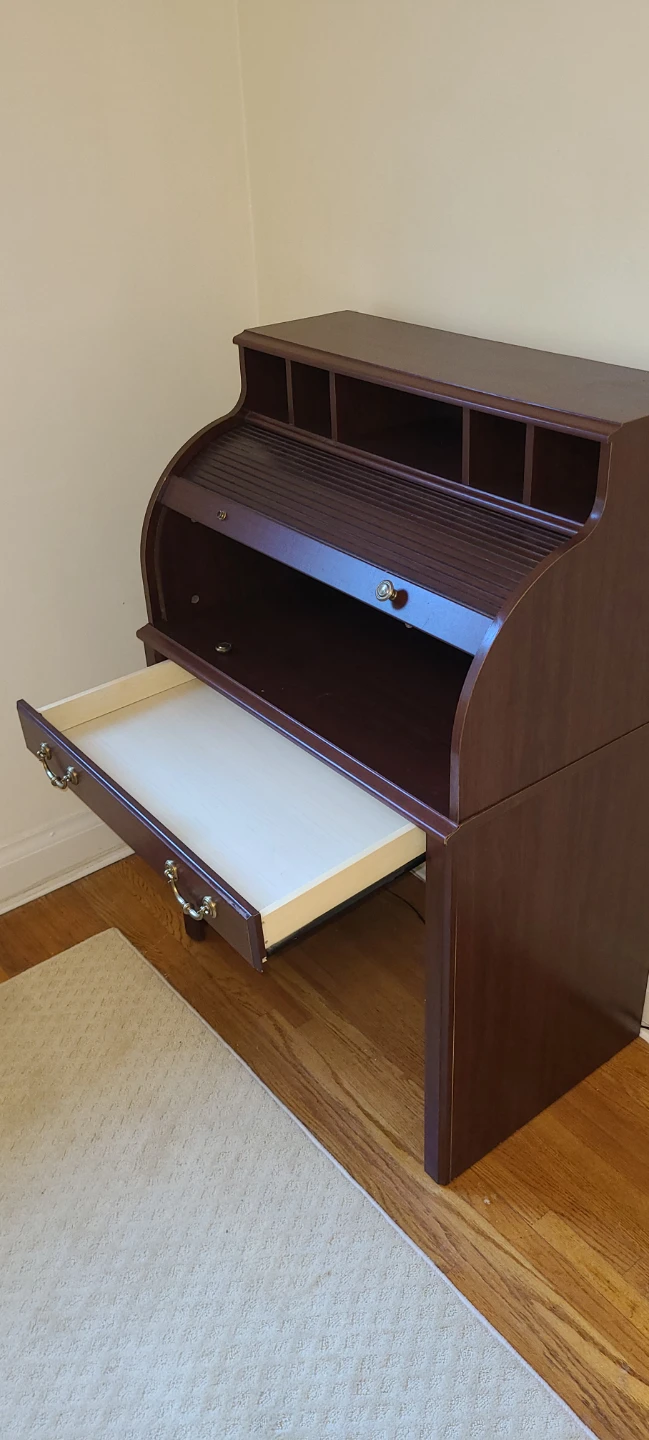 Rolltop Desk - Smaller Sized, Faux Wood - photo 4