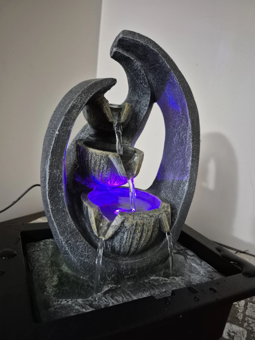 Tiered Tabletop Water Fountain with LED Lights - photo 3