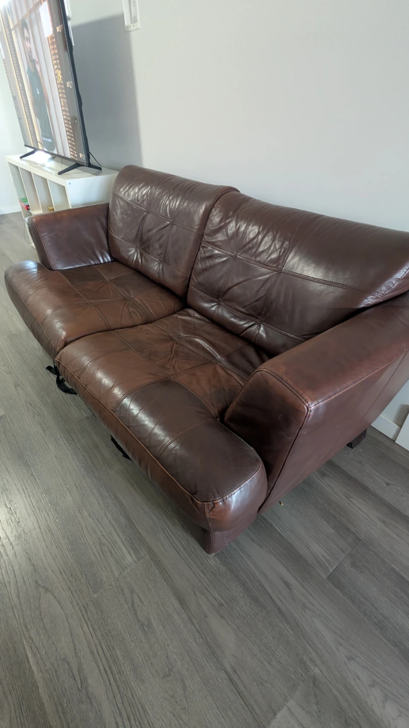 Brown Leather Sofa with 4 chairs