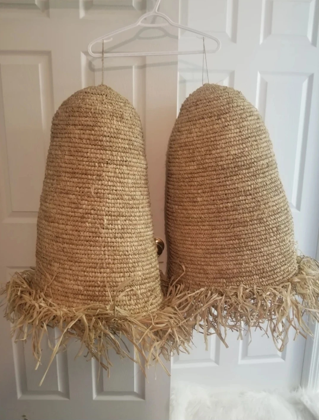 NEW Set of 2 XL Boho Raffia Lampshades | Indaba