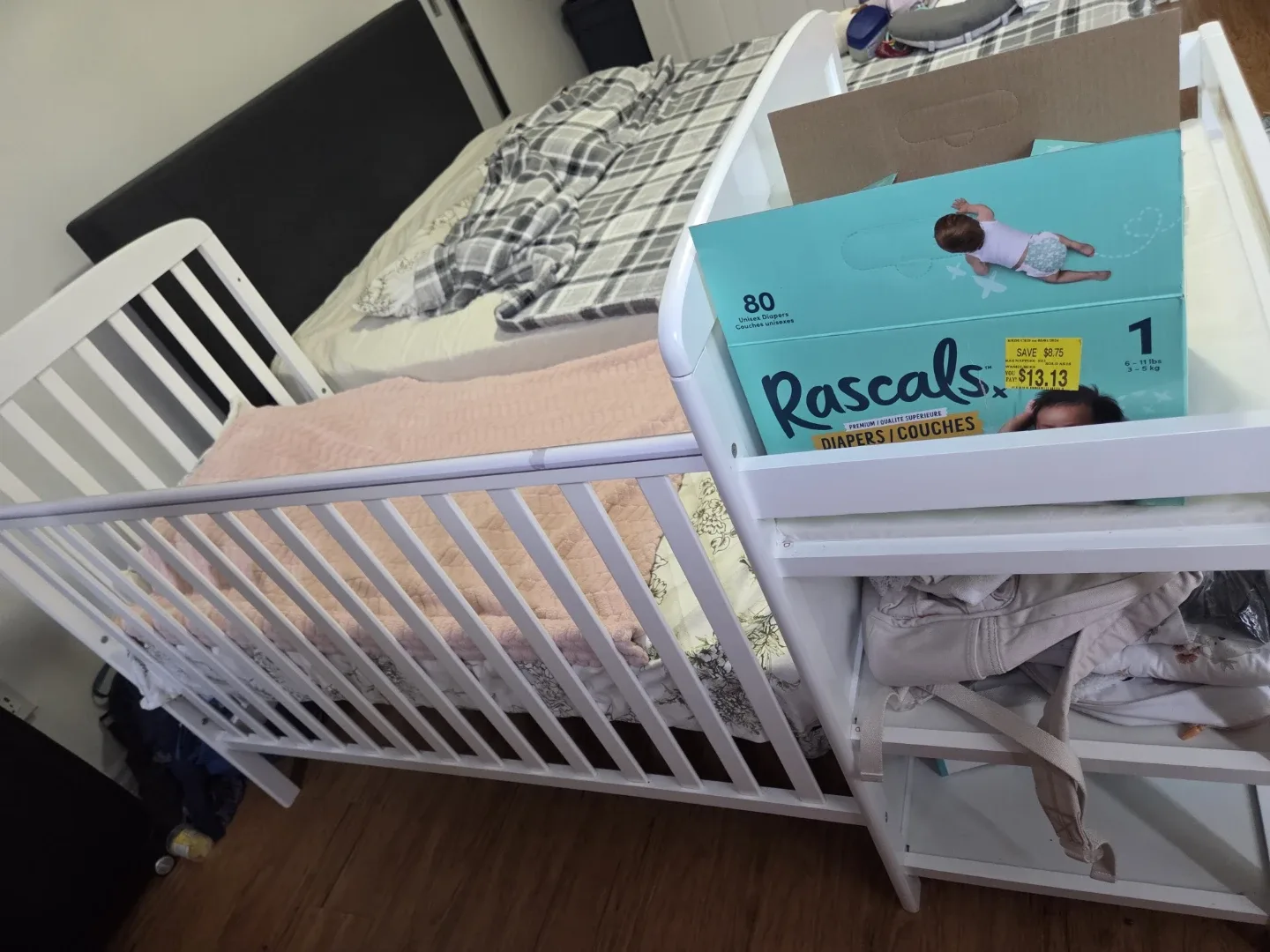 White Crib with Changing Table - photo 2