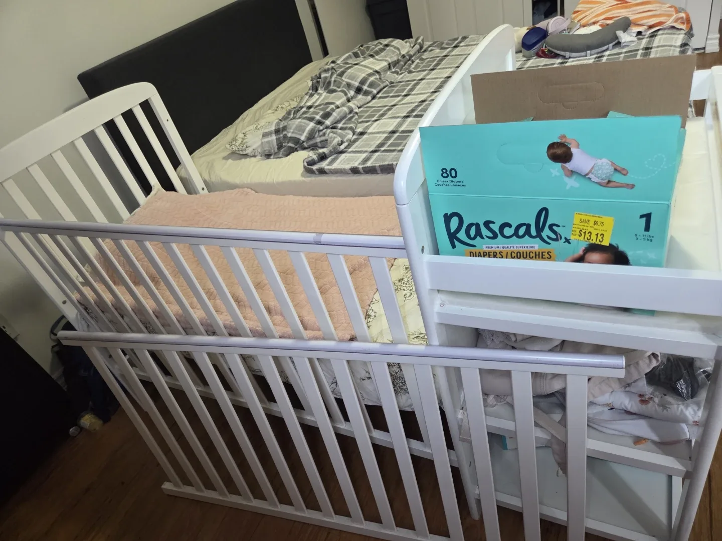 White Crib with Changing Table - photo 3