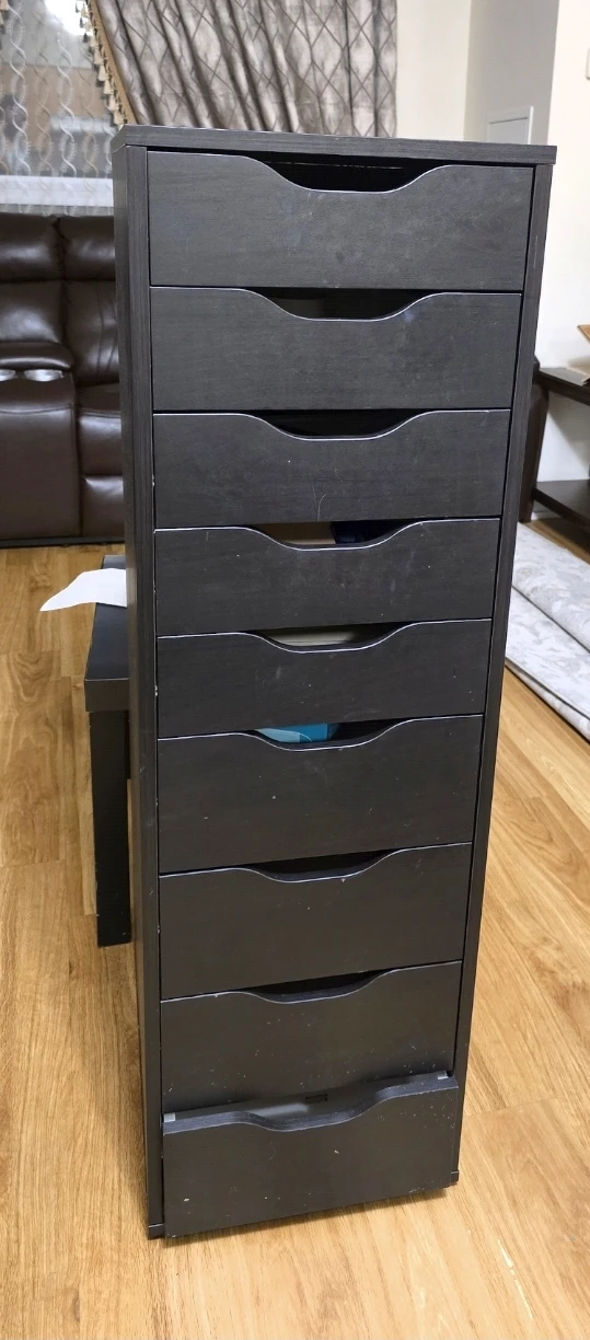 Black 9-Drawer Alex Style Storage Unit