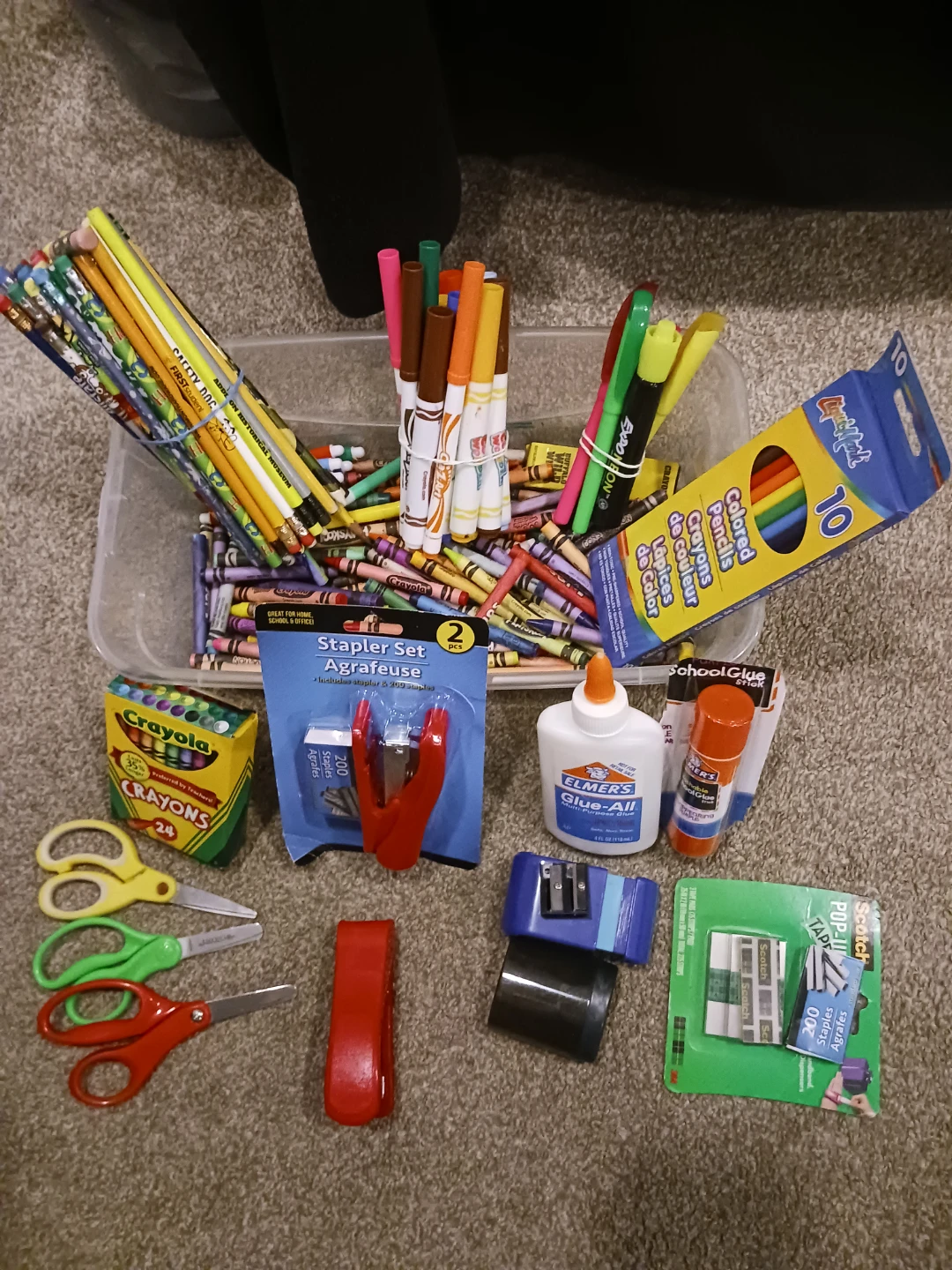 School Supplies Bundle - Crayons, Pencils, Markers, Glue & More