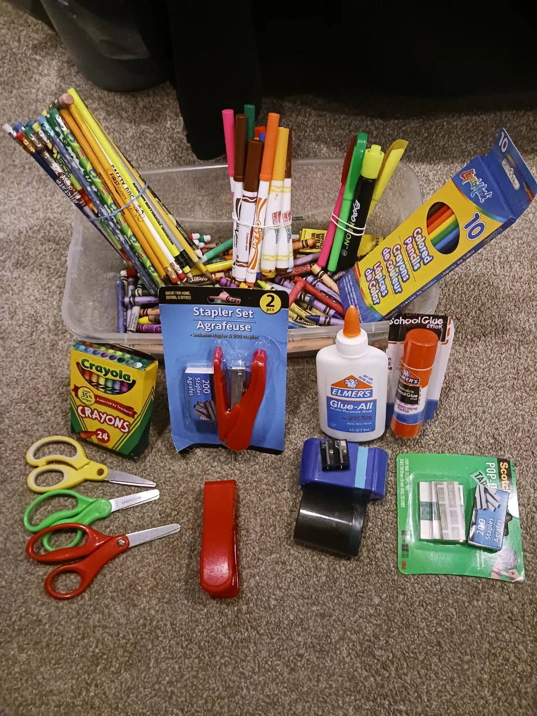 School Supplies Bundle - Crayons, Pencils, Markers, Glue & More - photo 2