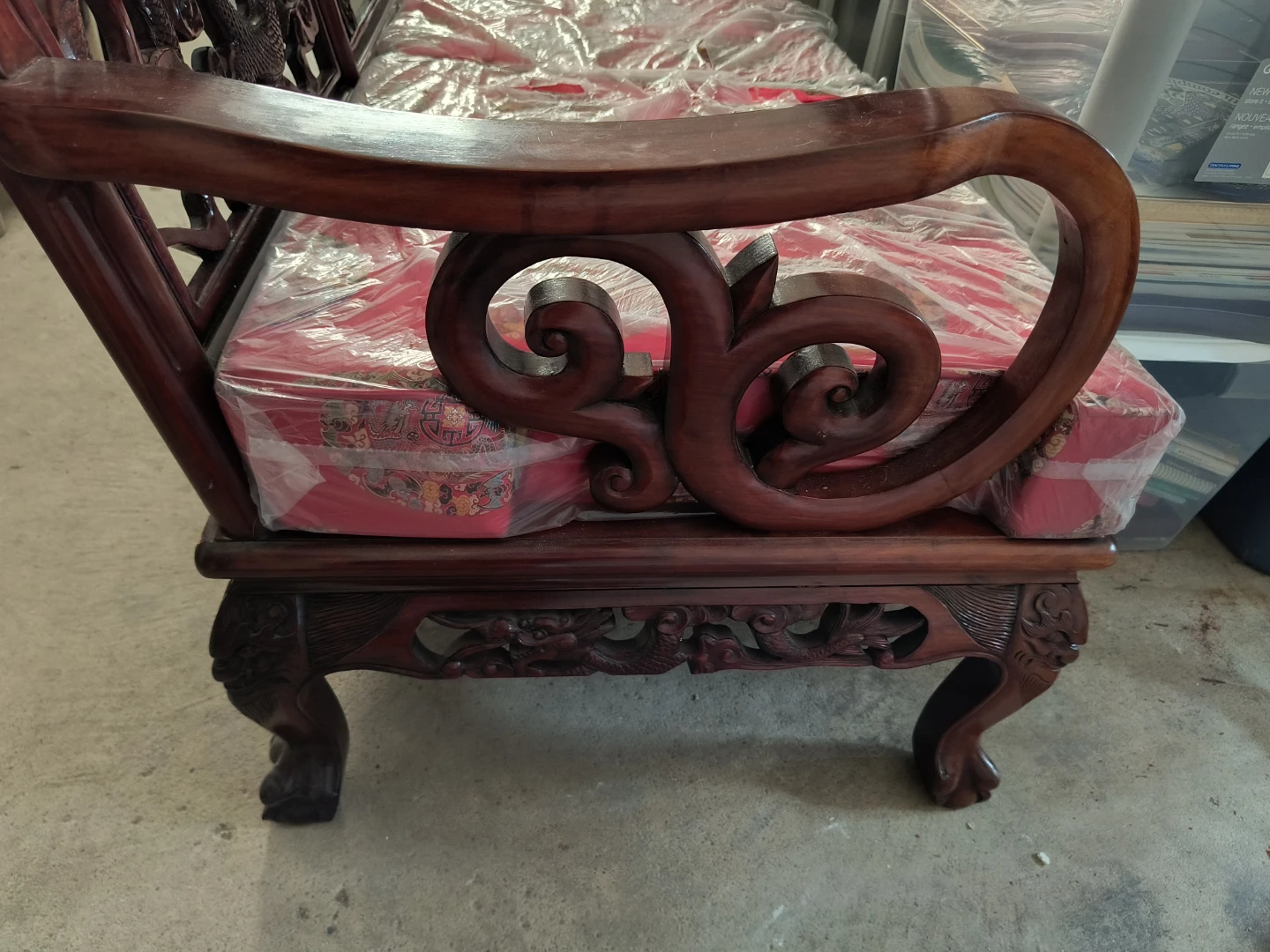 Antique Carved Wood Sofa Couch - photo 3
