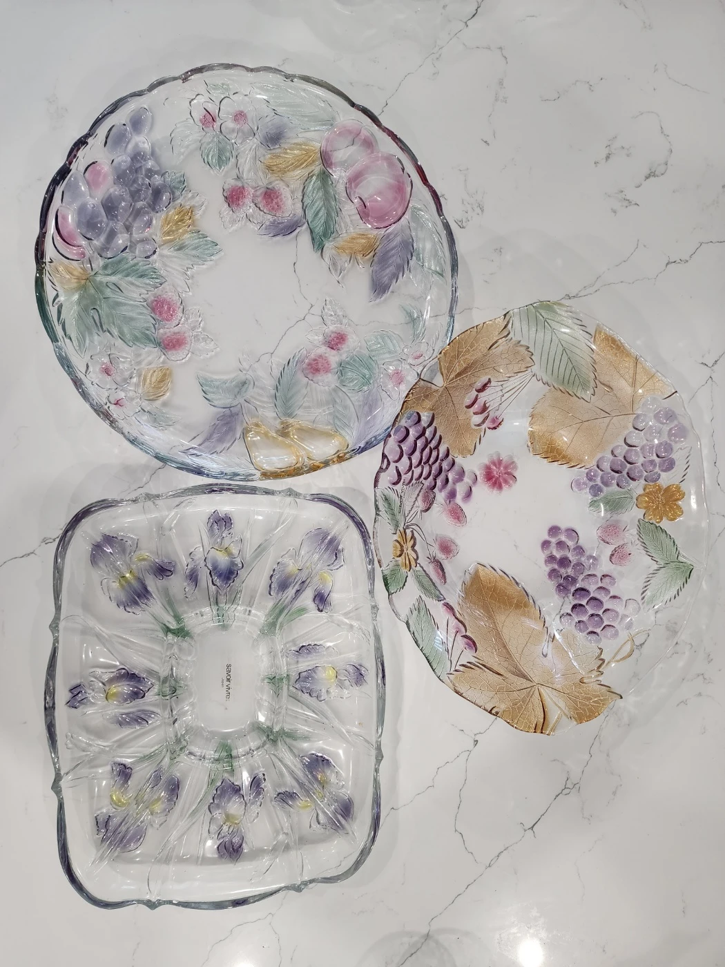 ​5-Pc Embossed Glass Centerpiece Set - photo 4