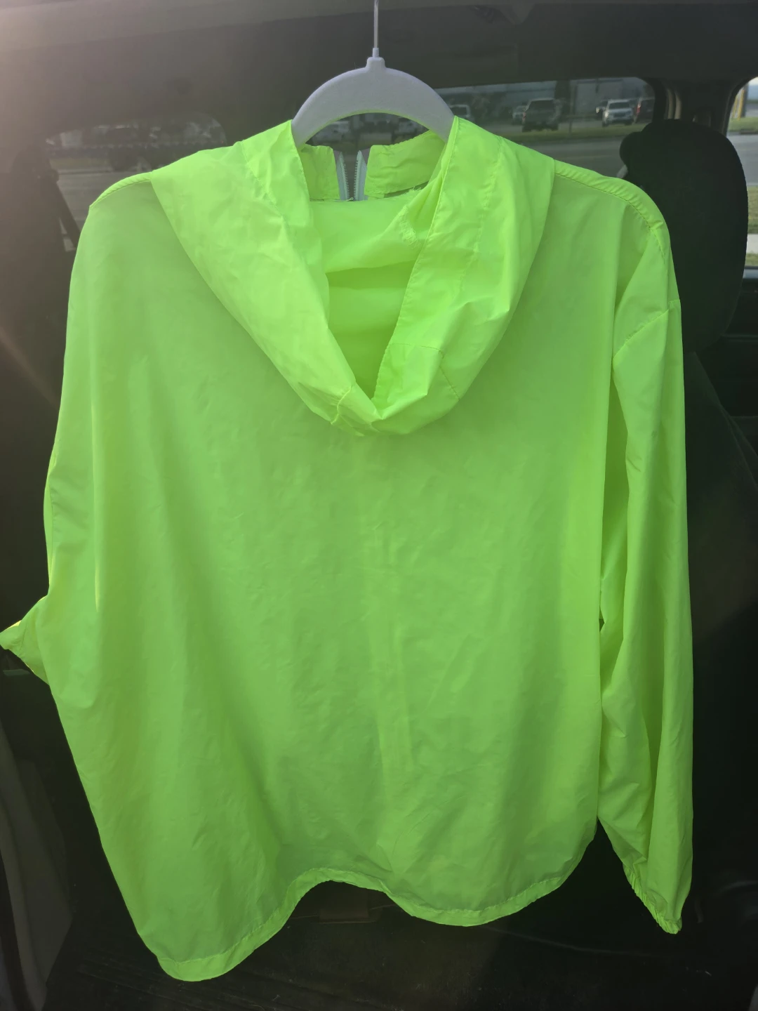 Men's reflective jacket.  Nylon lightweight hooded, Neon. XXXL. - photo 2