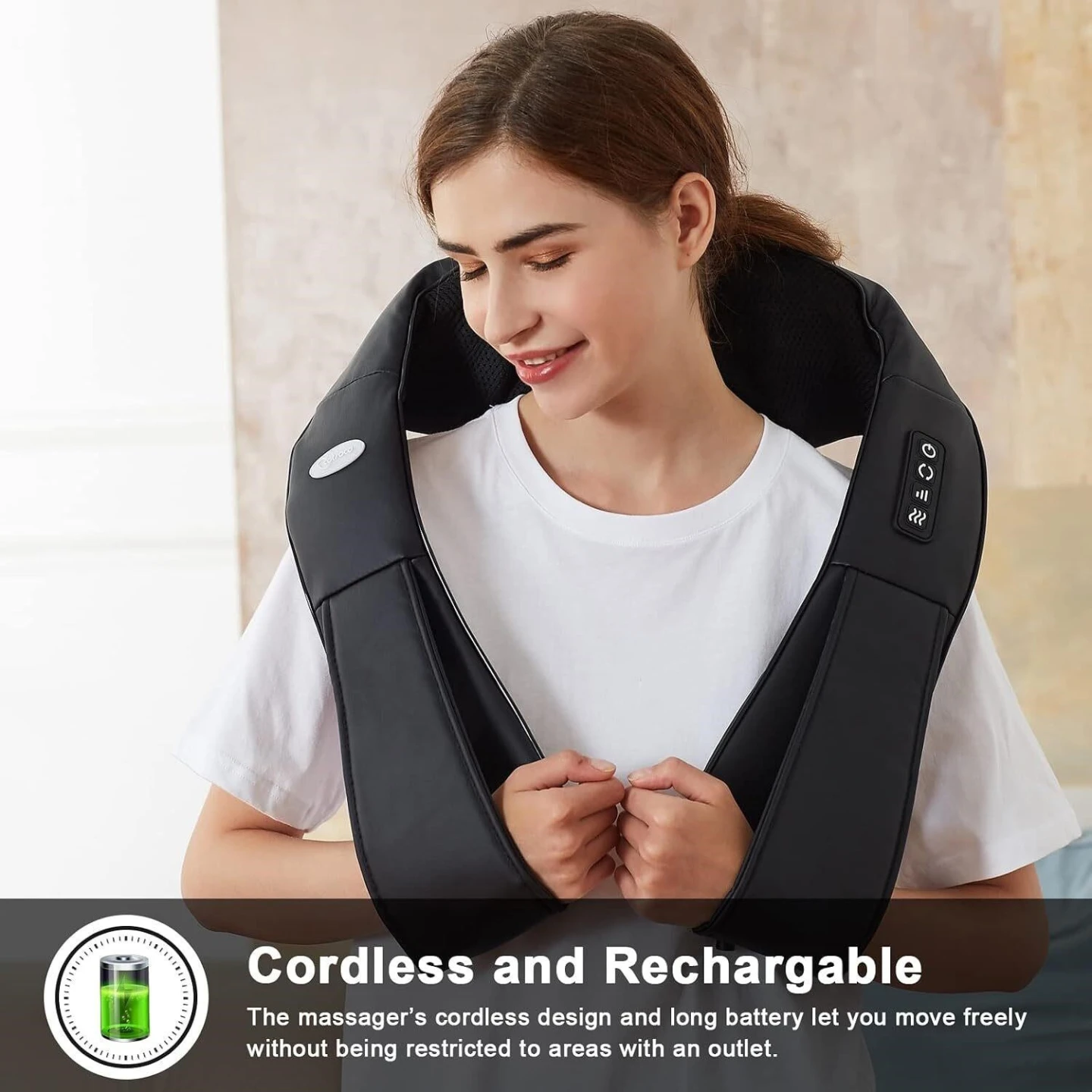 Coolsoco Shiatsu Neck and Shoulder Massager with Heat - photo 2