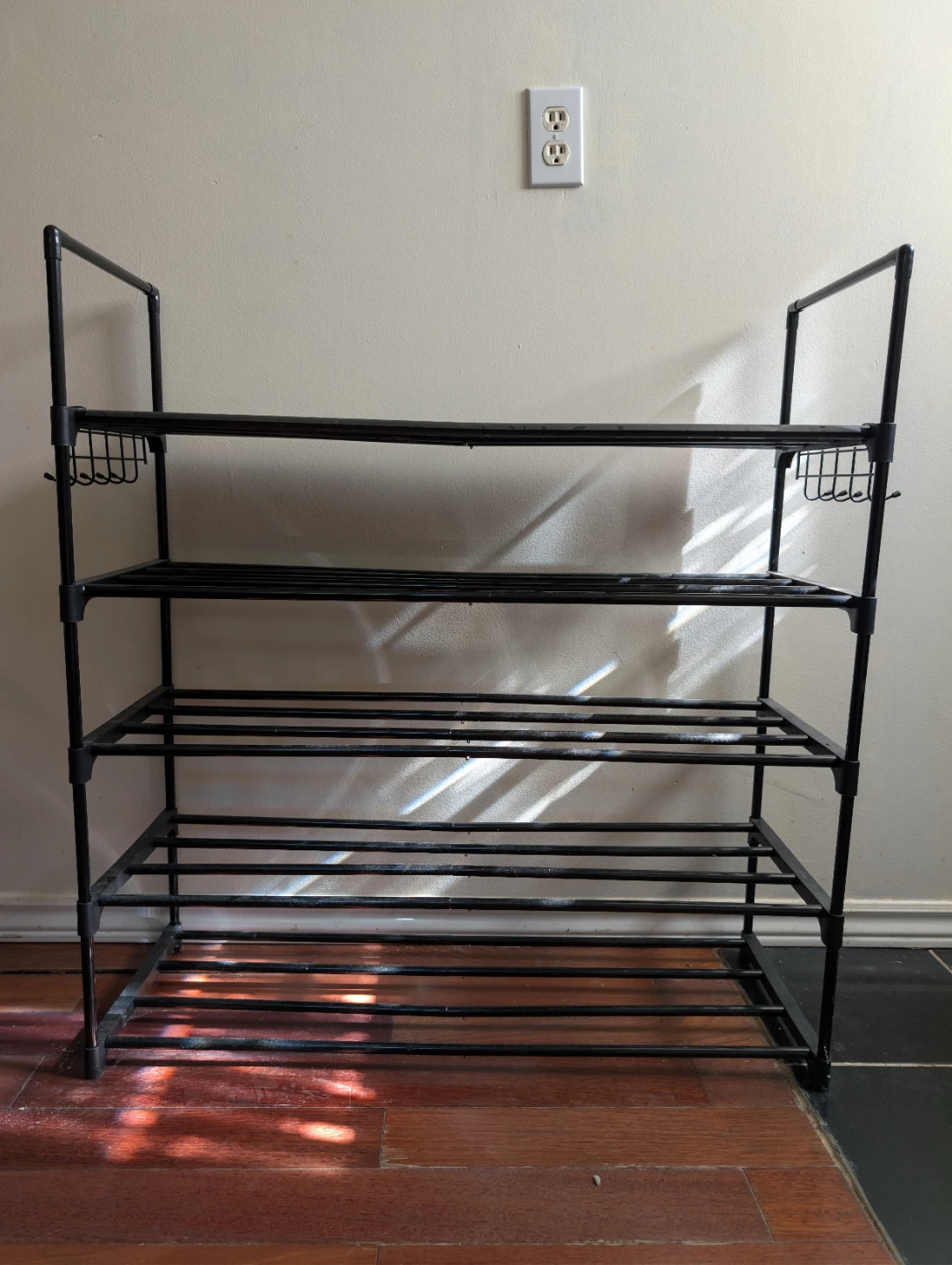 4-Tier Black Shoe Rack