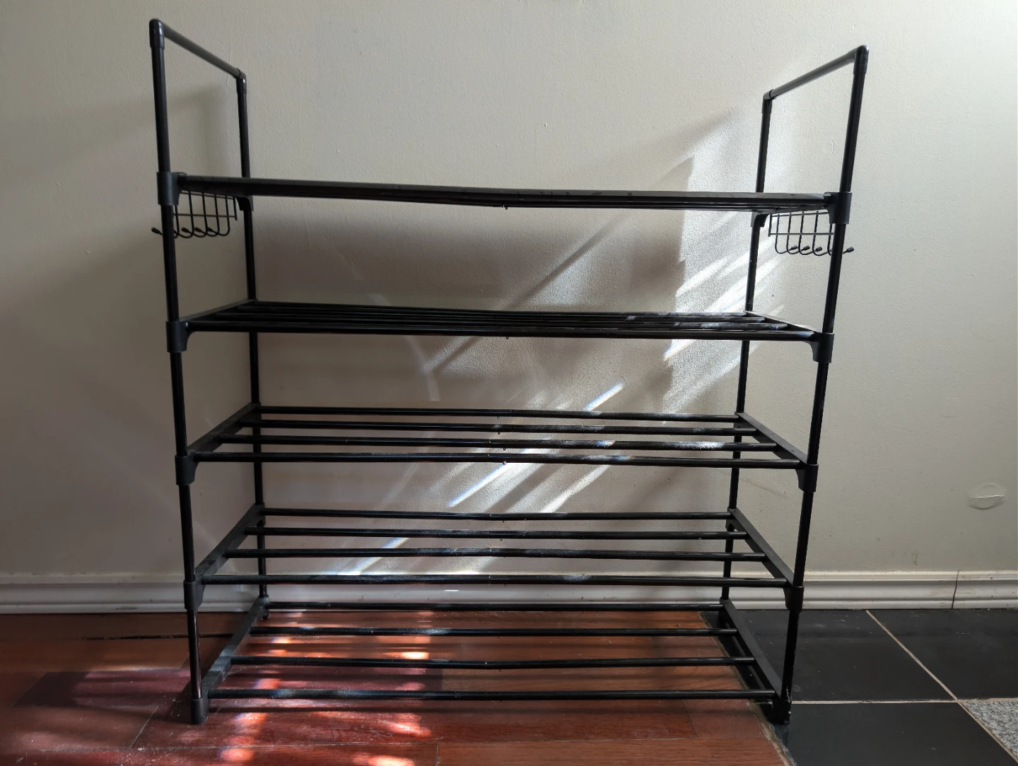 4-Tier Black Shoe Rack - photo 2