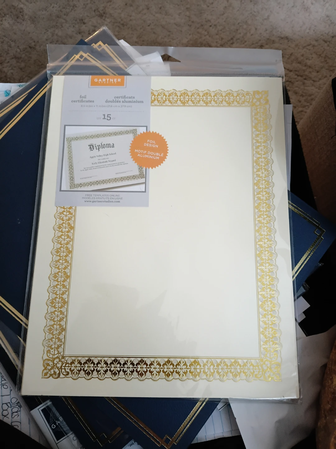Gartner Studios Foil Certificates - printable - 45 ct - photo 3