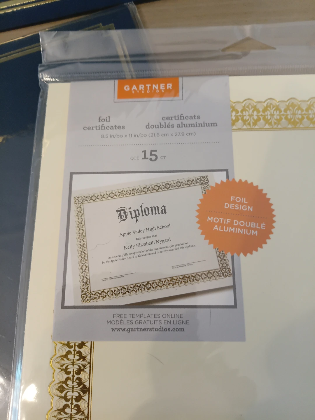 Gartner Studios Foil Certificates - printable - 45 ct - photo 4