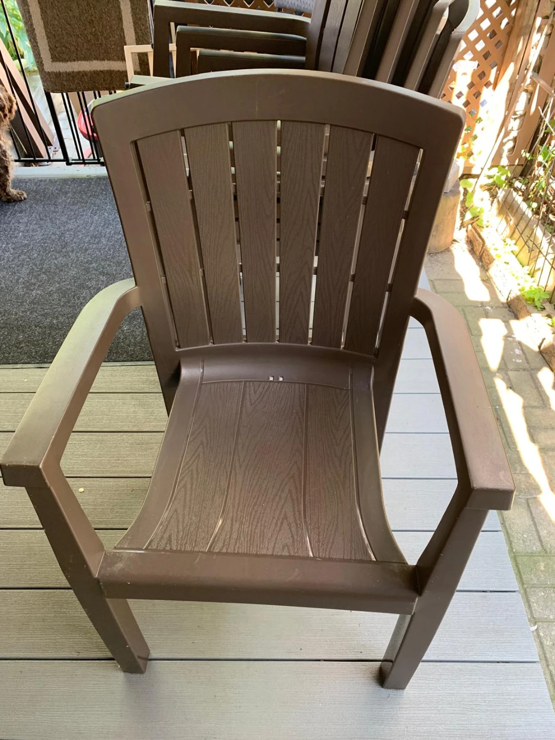 Brown Plastic Patio Chair