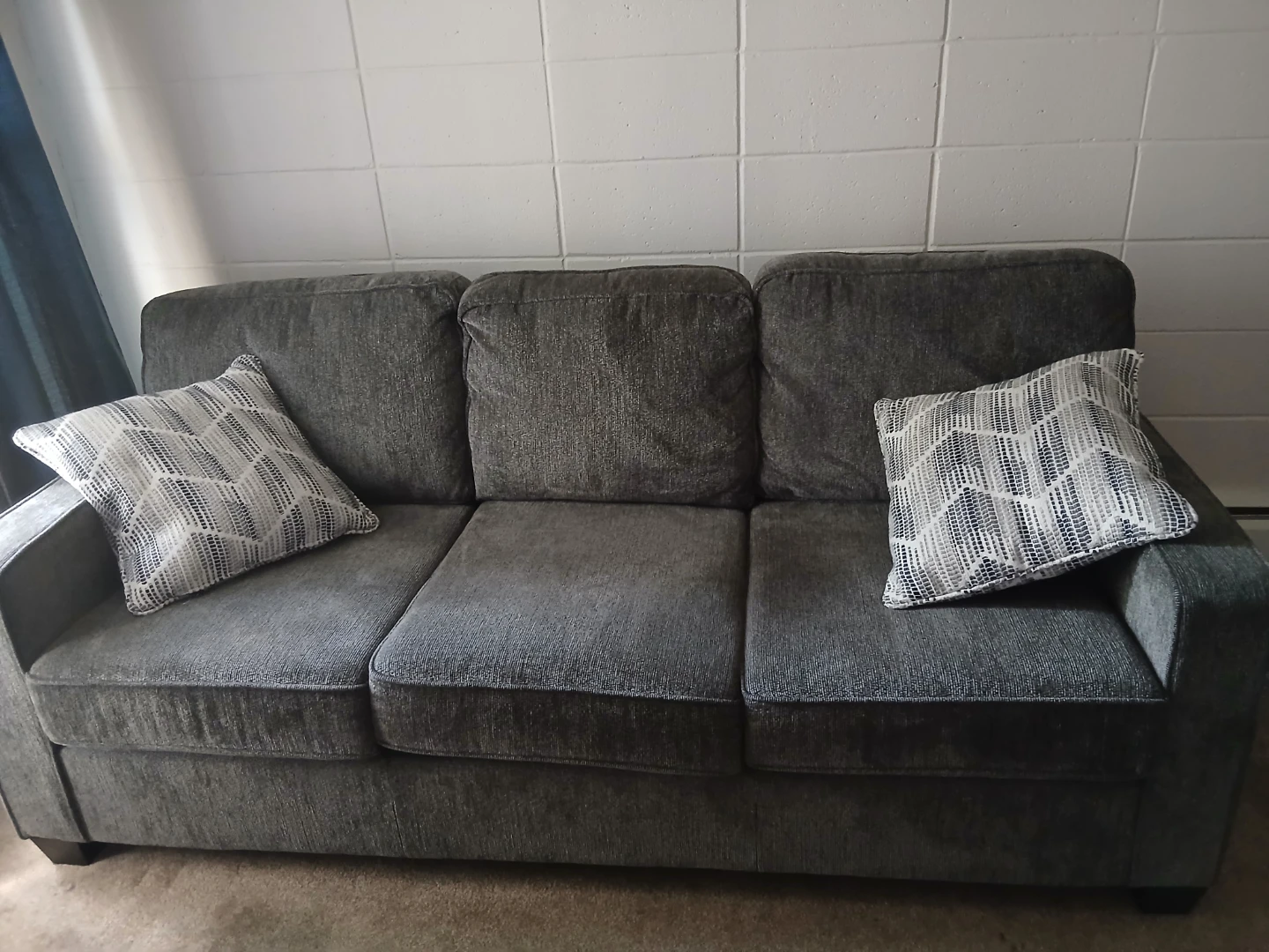 Lennox 79" Chenille Fabric Sofa - Grey