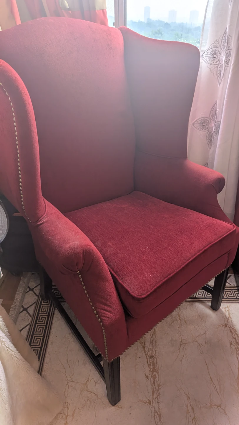 Red Wingback Accent Chair