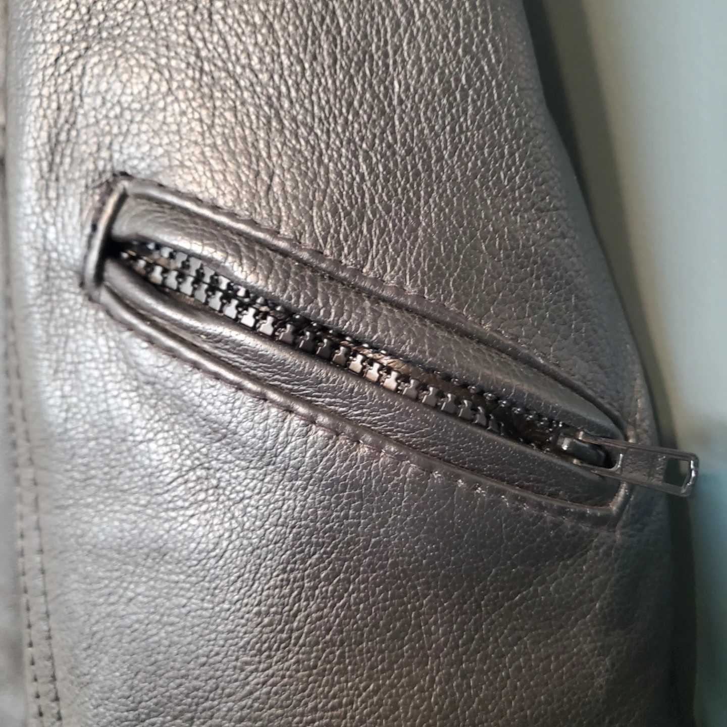 Black Leather Motorcycle Jacket - photo 3