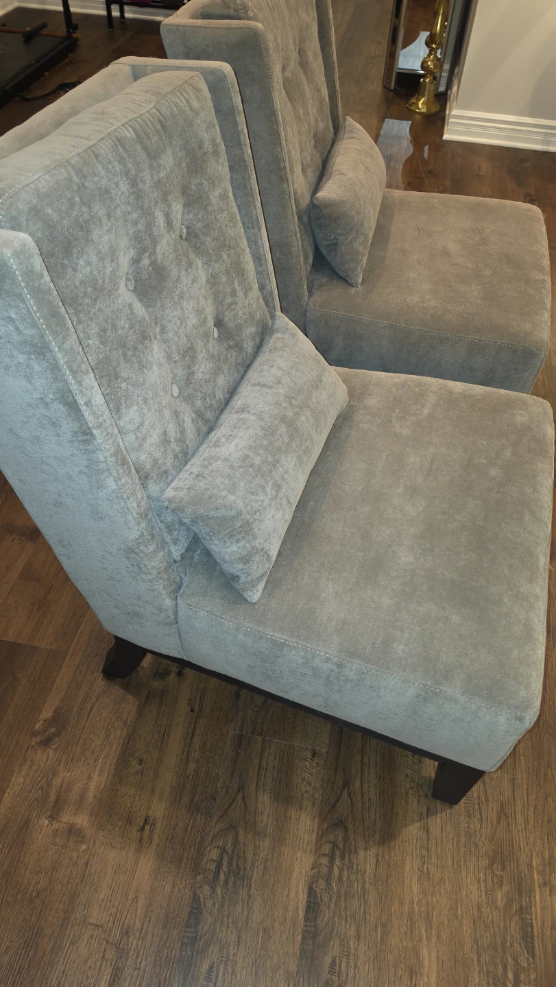 Taupe Accent Chairs with Pillows (Set of 2) - photo 2