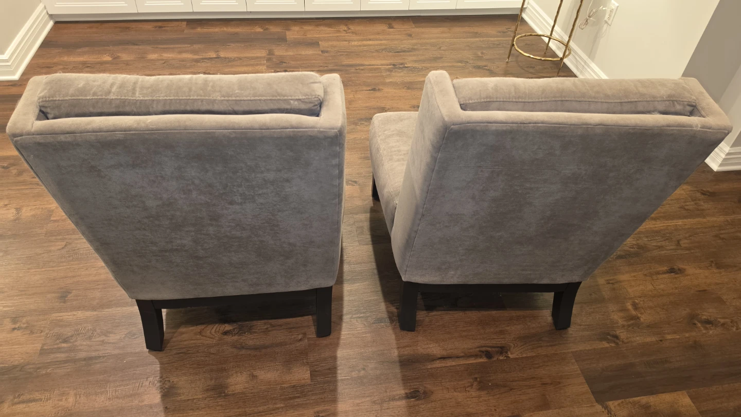 Taupe Accent Chairs with Pillows (Set of 2) - photo 3