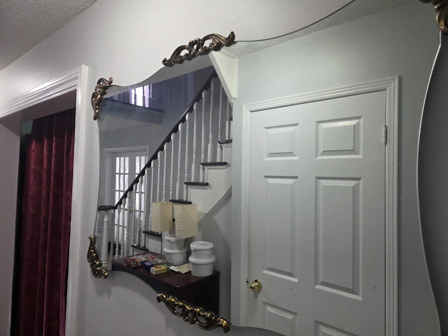 Large Antique Mirror with Brass Frame - photo 2