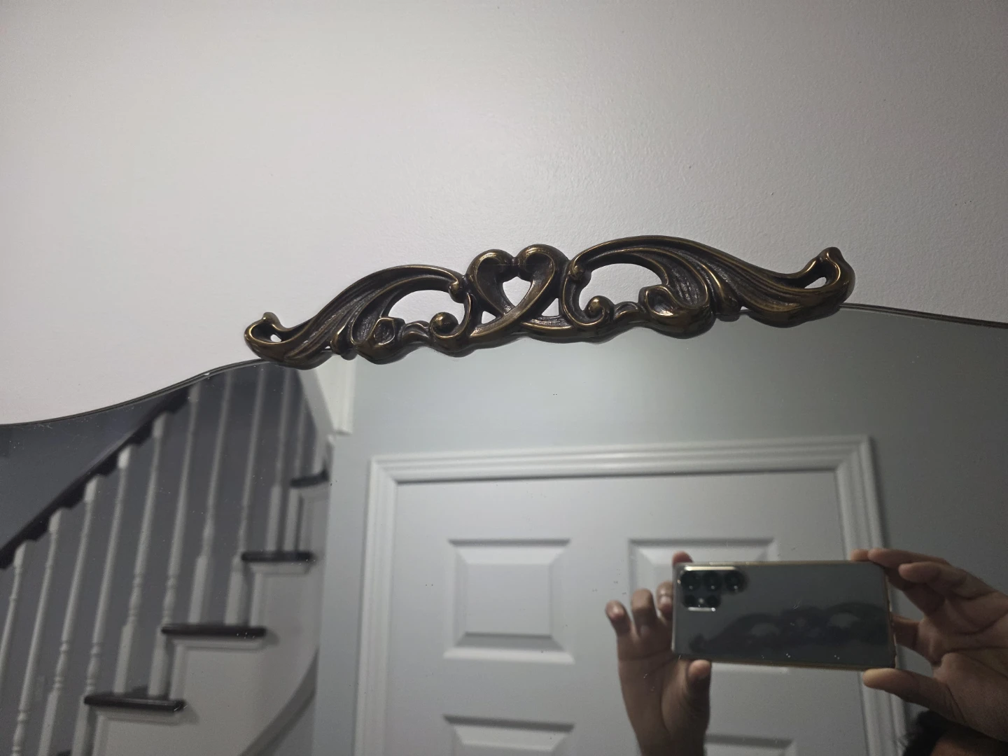Large Antique Mirror with Brass Frame - photo 3