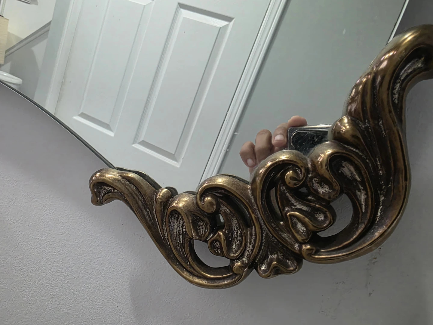 Large Antique Mirror with Brass Frame - photo 4