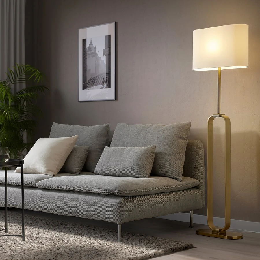 IKEA UPPVIND Floor Lamp - Brass Plated/White - photo 3