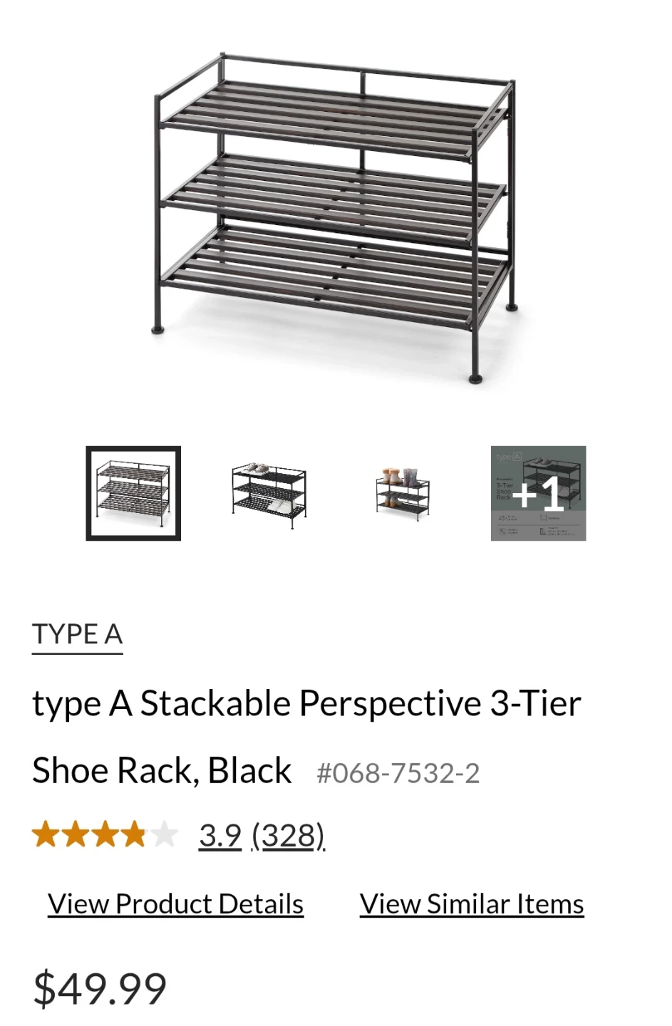 3-Tier Metal Shoe Rack - photo 4
