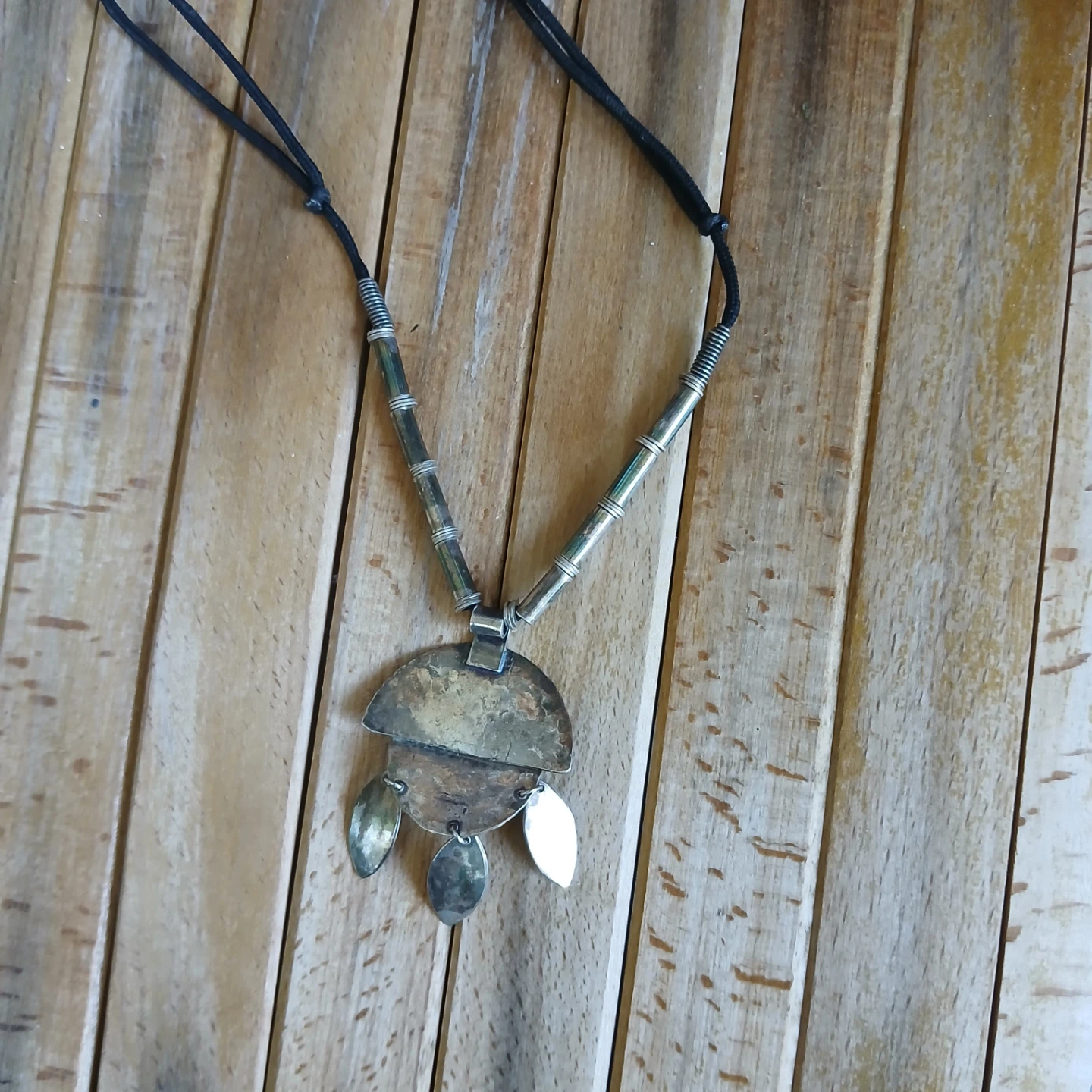 Bohemian style pendant necklace with blue stone - photo 3