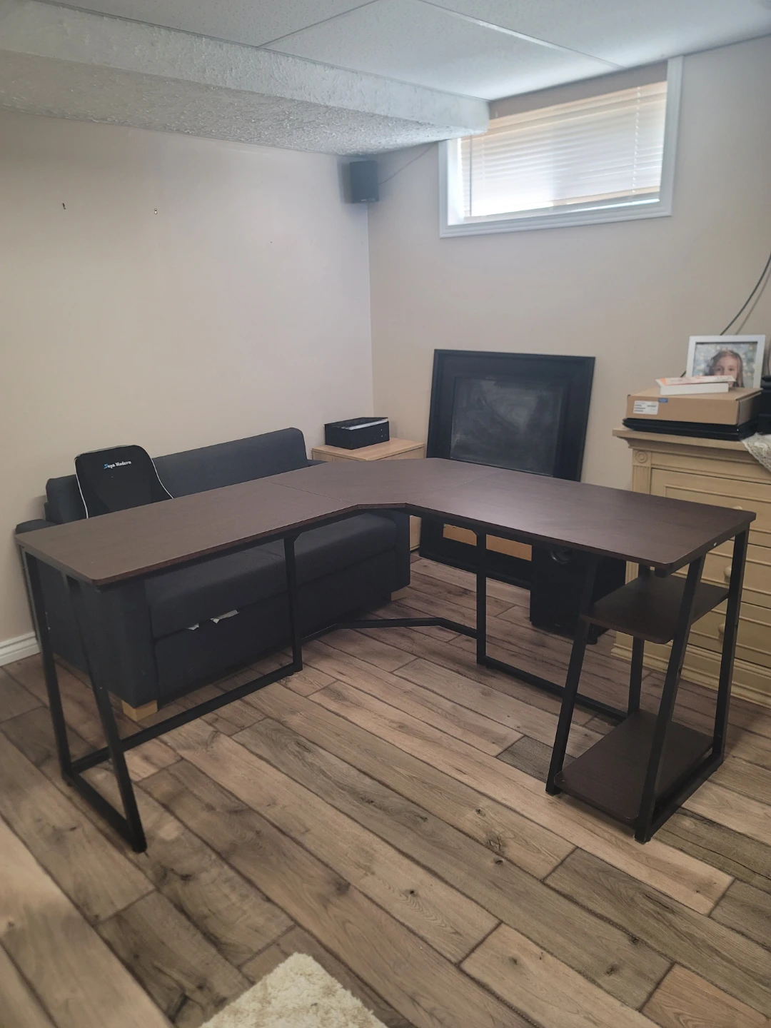 L-Shaped Desk with Shelving