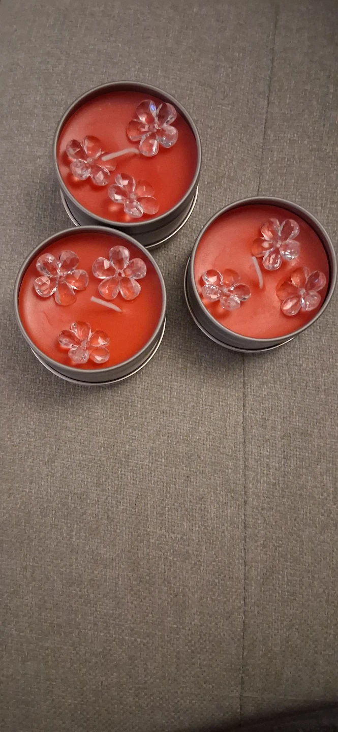 Set of 3 strawberry Scented Candles