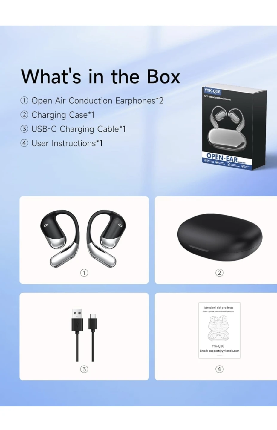 NewOpen Ear Wireless Earbuds, Sports Bluetooth Headphones - photo 2