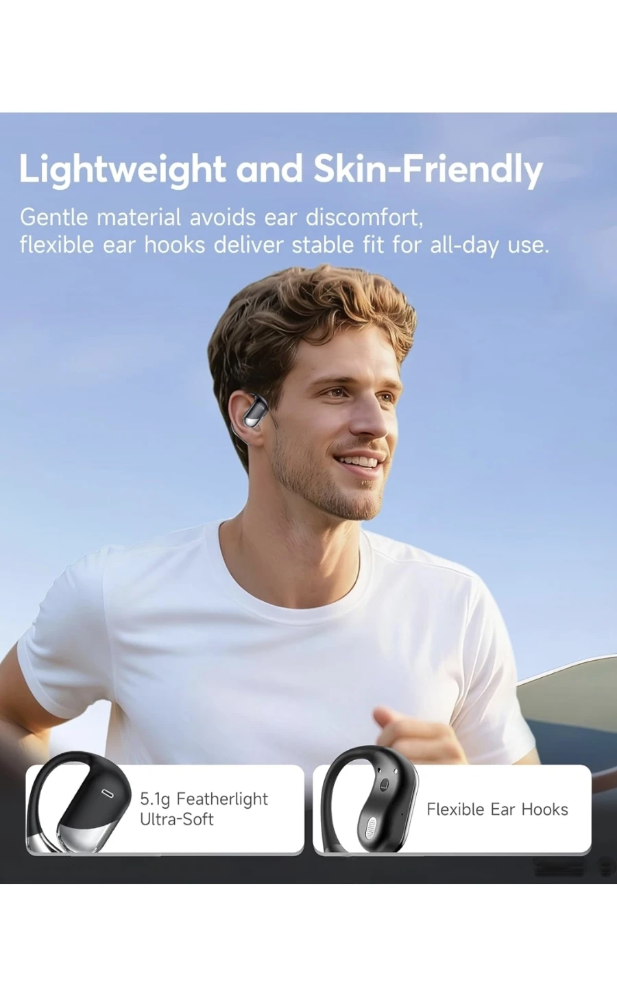 NewOpen Ear Wireless Earbuds, Sports Bluetooth Headphones - photo 4