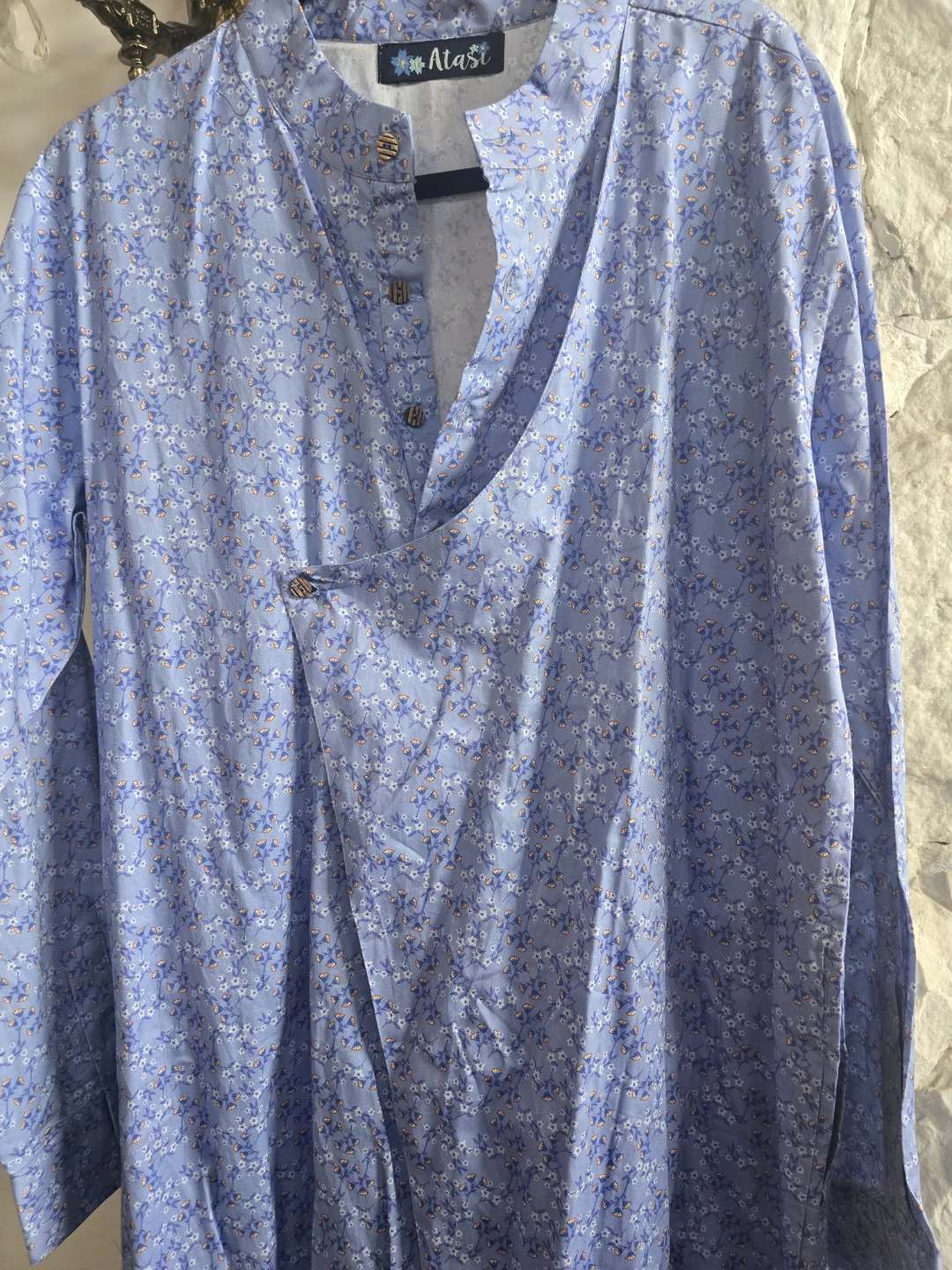 Ataasi Blue Floral Print Tunic Dress - photo 2