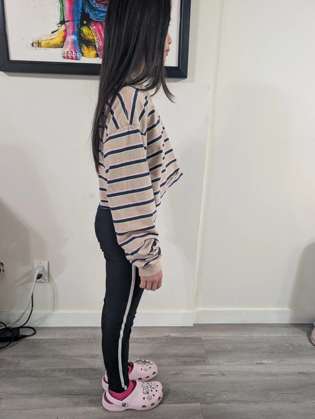 Striped Long Sleeve Cropped Top - photo 2