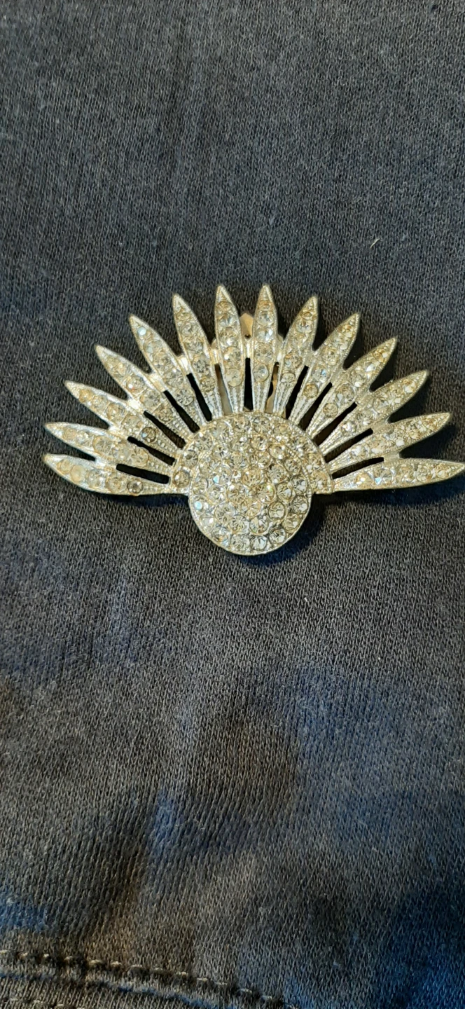 Fan shaped scarf/fur clip brooch